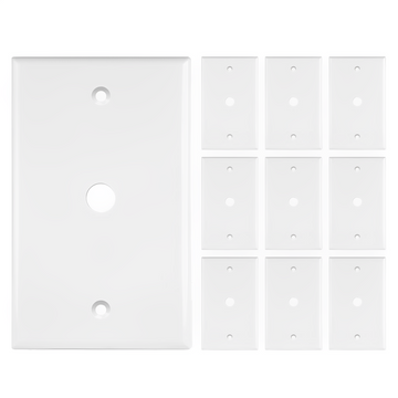 Enerlites Plastic Wall Plates 1-Gang Cable Wall Plate 0.406" Diameter